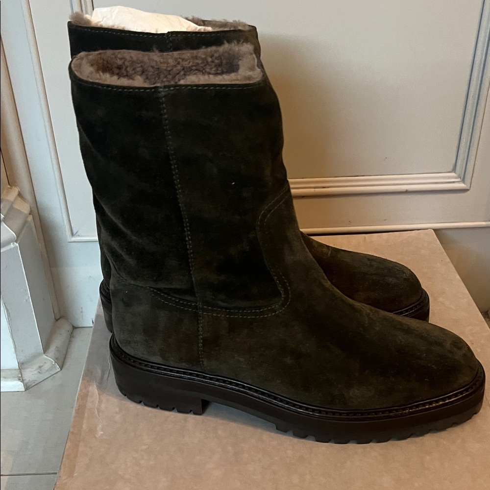 Jimmy Choo Yari flat suede shearling boots - Picture 5 of 8